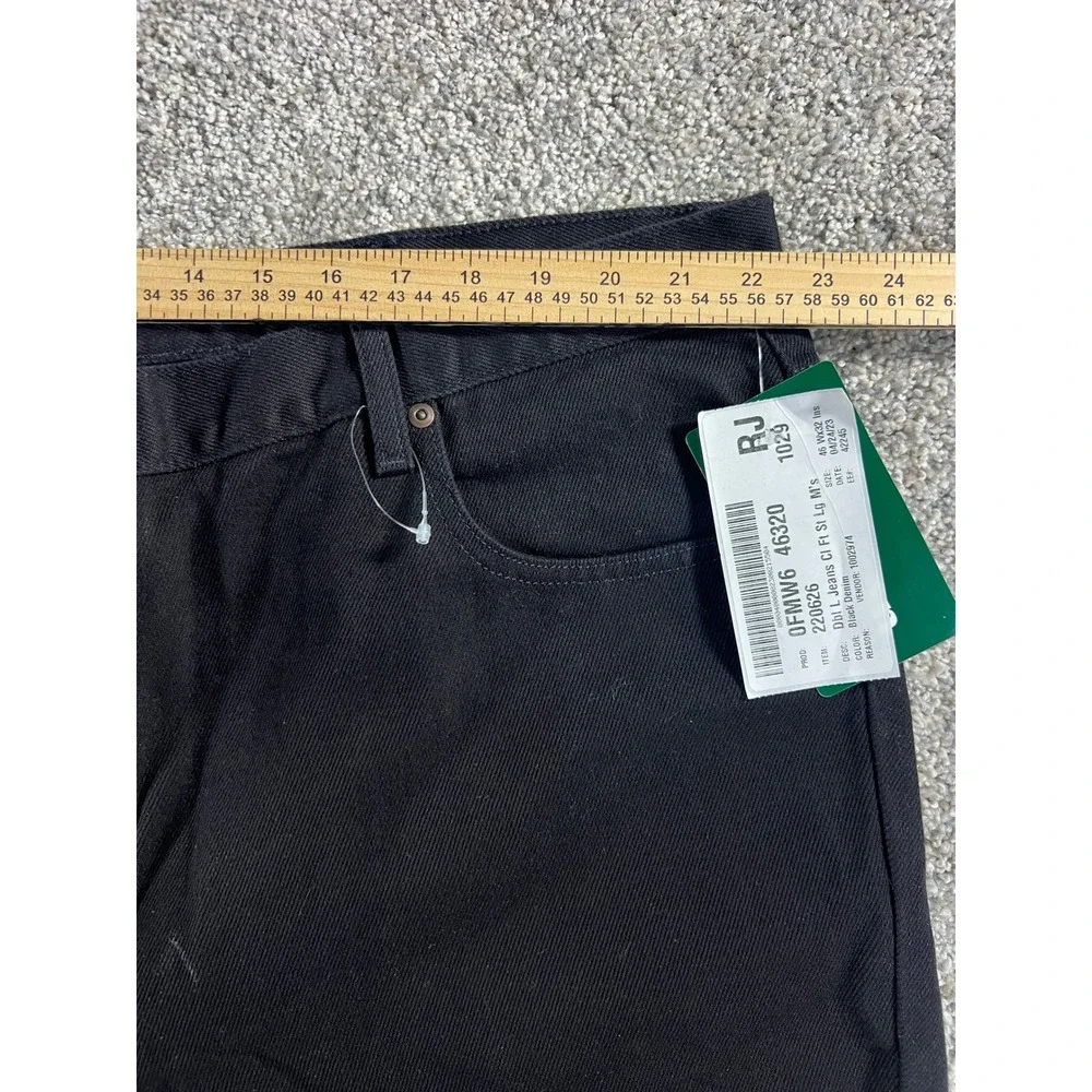 NWT LL Bean Mens Classic Fit Black Denim Jeans 46x32 100% Cotton